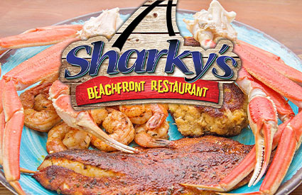 Sharky's Beachfront Restaurant in Panama City Beach FL.